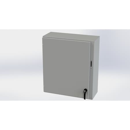 Saginaw Control & Engineering 2 Point Latch with Padlock Handle Electrical Enclosures, 36 in H, 12 in D, 31.38 in W, Carbon Steel SCE-36XEL3112LP